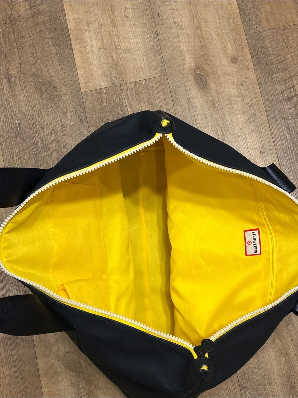 Hunter For Target Navy Rubber, Yellow Canvas, XL Tote/Carry-on Weekender Bag💛